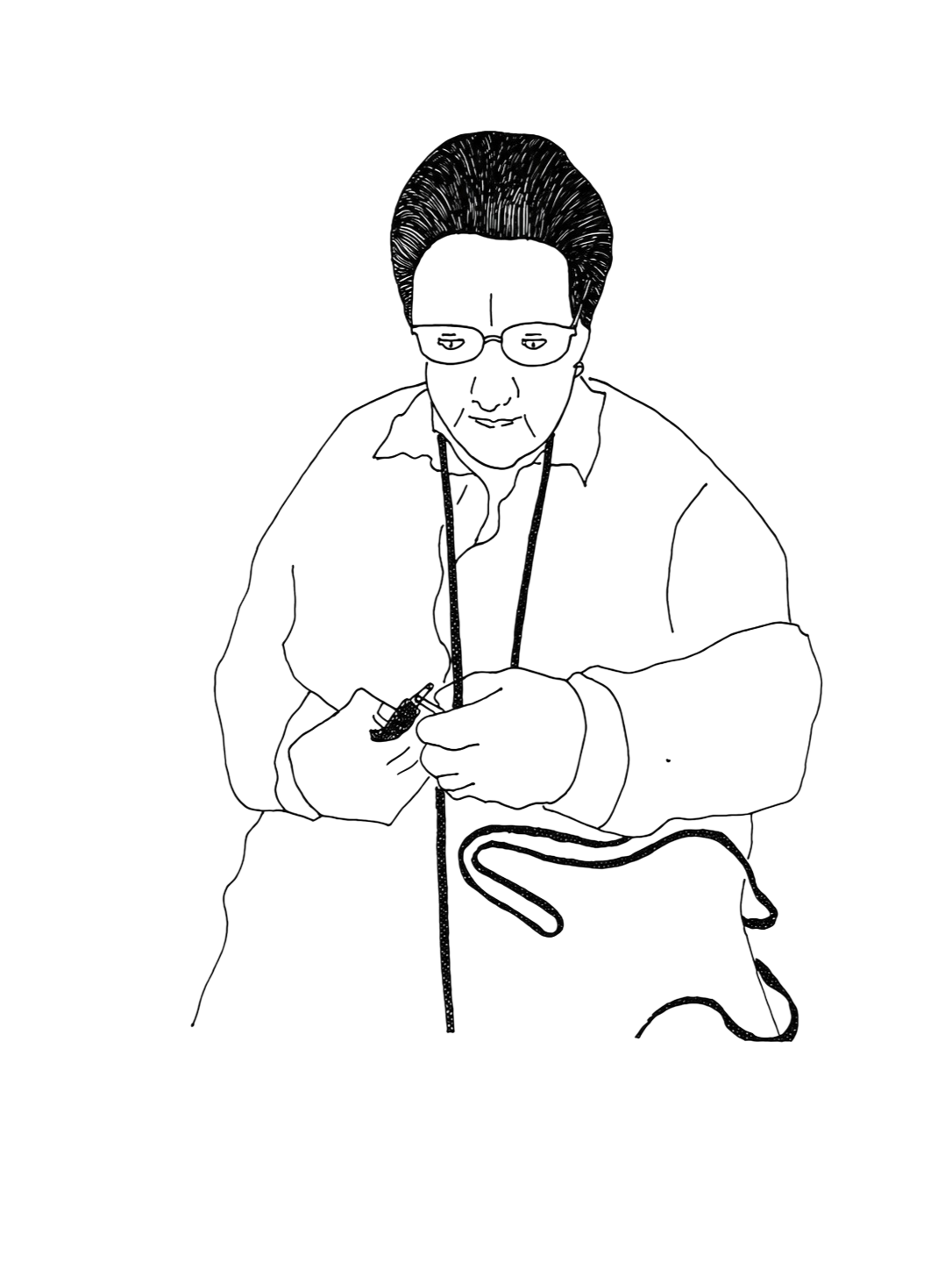 Ilustração em linha da Avó Augusta